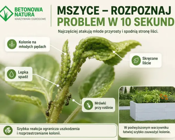 Mszyce na młodych pędach i liściach rośliny, powodujące skręcenie liści i lepki spadź. Mrówki towarzyszą kolonii mszyc.